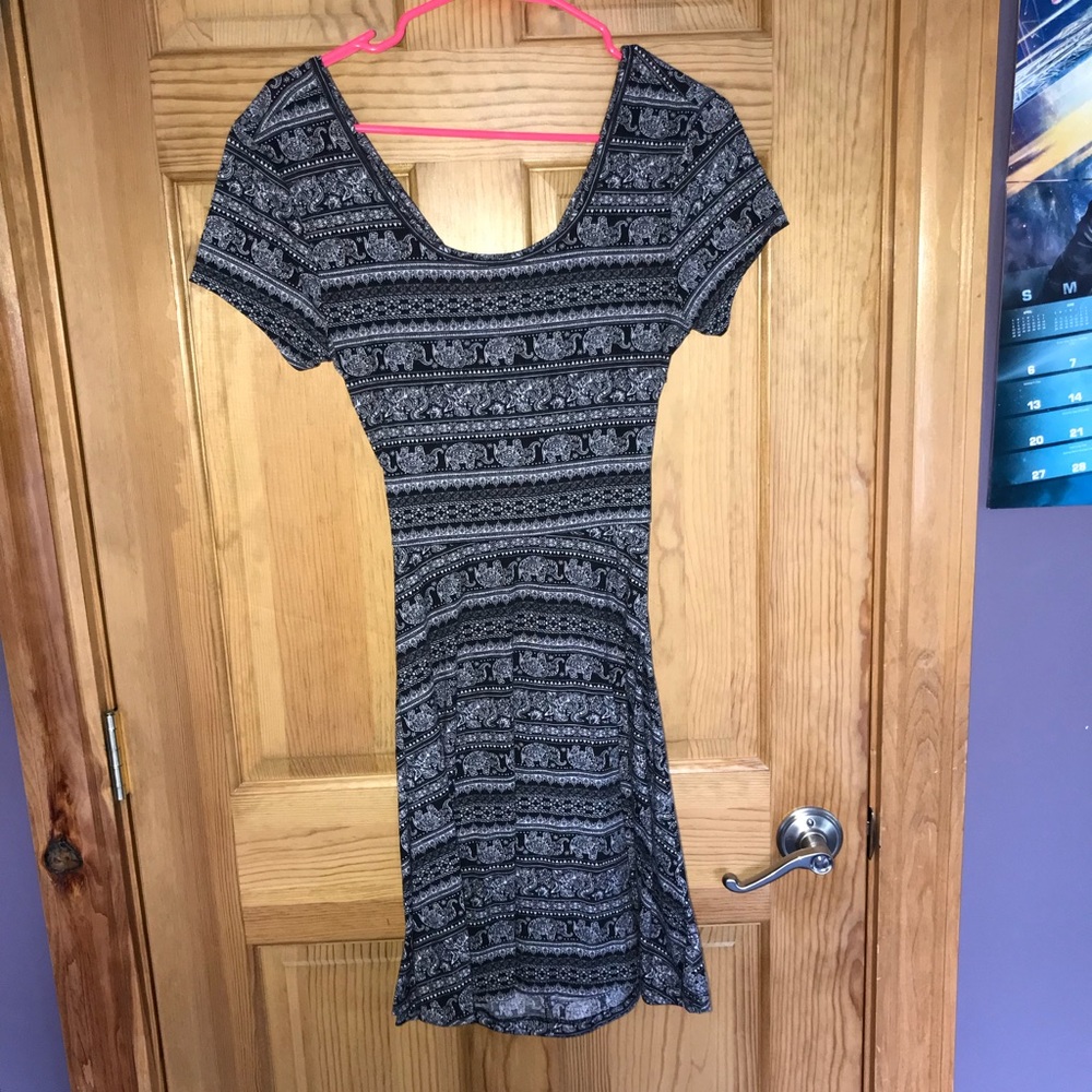 Elephant Print Midi Dress